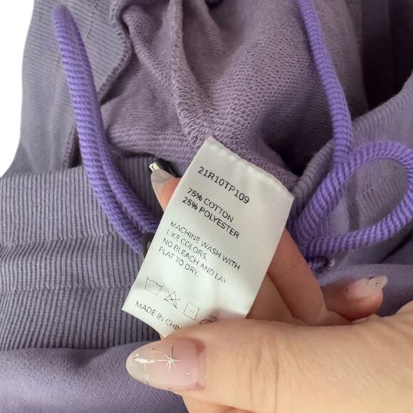 NWT Nap Loungewear Drawstring Hem Sweatshirt Purple Small Oversized Loose Baggy - Picture 5 of 7